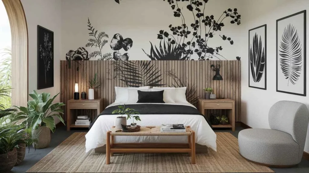 15 Luxury Bedroom Design: White Black Headboard Minimal Style